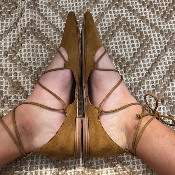 Zara Collection Women’s Lace Up Suede Point Sandals Size 40/10 (barely worn) - Picture 2 of 4